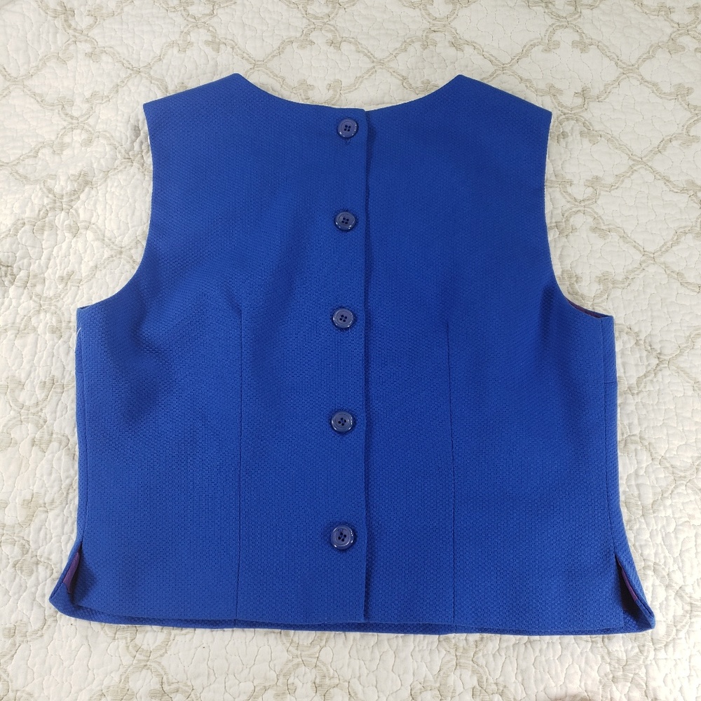 Petite Bright Blue Sleeveless Textured Top
